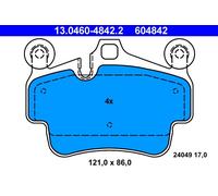 ATE 13.0460-4842.2 Kit de plaquettes de frein, frein à disque pour PORSCHE