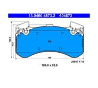 ATE 13.0460-4873.2 Plaquettes / Sabots de Frein Avant pour Audi A6