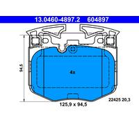 ATE 13.0460-4897.2 Kit de plaquettes de frein, frein à disque pour BMW,TOYOTA
