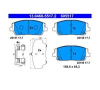ATE 13.0460-5517.2 Plaquettes de Frein Sabots Avant pour Hyundai Santa Fé IV Kia