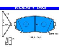 ATE 13.0460-5541.2 Kit de plaquettes de frein, frein à disque pour MITSUBISHI