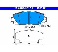 ATE 13.0460-5617.2 Kit de plaquettes de frein, frein à disque pour LEXUS,TOYOTA