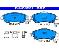 ATE 13.0460-5753.2 Kit de plaquettes de frein, frein à disque pour HONDA