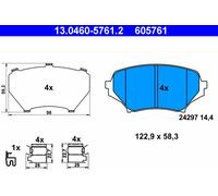 ATE 13.0460-5761.2 Kit de plaquettes de frein, frein à disque pour MAZDA