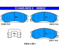 ATE 13.0460-5832.2 Kit de plaquettes de frein, frein à disque pour DAEWOO,HYUNDA