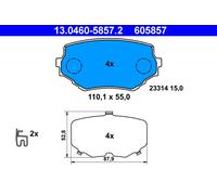 ATE 13.0460-5857.2 Kit de plaquettes de frein, frein à disque pour SUZUKI