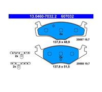 ATE 13.0460-7032.2 Plaquettes de Frein Sabots Avant pour Seat Cordoba VW Caddy I