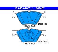 ATE 13.0460-7087.2 Set Plaquettes de Frein,Disque Frein pour