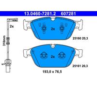 ATE 13.0460-7281.2 Kit de plaquettes de frein, frein à disque pour AUDI