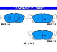 ATE 13.0460-7361.2 Kit de plaquettes de frein, frein à disque pour FORD