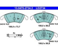Jeu de plaquettes de frein ATE 13.0470-2734.2, avant, Céramique