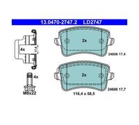 ATE 13.0470-2747.2 Plaquettes de Frein Disque pour Audi A4 B8 Toute Route Q5 A5