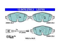 ATE 13.0470-2785.2 Plaquettes / Sabots de Frein Avant pour Audi Seat Skoda VW