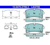 ATE 13.0470-2799.2 Kit de plaquettes de frein, frein à disque pour PORSCHE