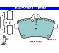 ATE Plaquettes de frein 13.0470-2885.2 Avant Céramique pour Mercedes-Benz Classe A