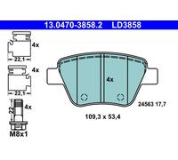ATE 13.0470-3858.2 Kit de plaquettes de frein, frein à disque pour ,AUDI,SEAT,SK