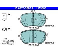 ATE 13.0470-3883.2 Kit de plaquettes de frein, frein à disque pour MERCEDES-BENZ