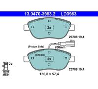 ATE 13.0470-3983.2 Kit de plaquettes de frein, frein à disque pour CHRYSLER,FIAT