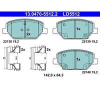 ATE 13.0470-5512.2 Kit de plaquettes de frein, frein à disque pour OPEL,VAUXHALL