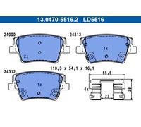 ATE 13.0470-5516.2 Kit de plaquettes de frein, frein à disque pour HYUNDAI