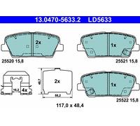ATE 13.0470-5633.2 Kit de plaquettes de frein, frein à disque pour HYUNDAI,KIA