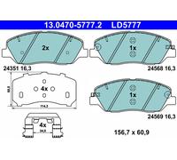 1x Kit de plaquettes de frein, frein à disque ATE 13.0470-5777.2