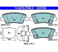 ATE 13.0470-5786.2 Kit de plaquettes de frein, frein à disque pour HYUNDAI,KIA