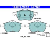 ATE 13.0470-7122.2 Kit de plaquettes de frein, frein à disque pour AUDI,SEAT,SKO