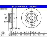 ATE 24.0110-0407.1 Disque de frein pour MAZDA