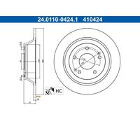 ATE Disque de frein arrière 24.0110-0424.1 pour Ssangyong Tivoli 1.6 (2015-)