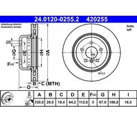 ATE 24.0120-0255.2 Disque de frein pour BMW,TOYOTA