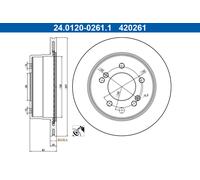 ATE 24.0120-0261.1 Disque de frein pour SSANGYONG