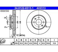 ATE 24.0122-0313.1 Disque de frein pour HYUNDAI,KIA