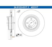 ATE 24.0122-0317.1 Disque de frein pour MINI
