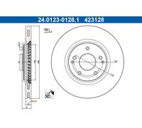 ATE 24.0123-0128.1 Disque de frein pour SSANGYONG