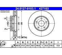 ATE 24.0127-0103.1 Disque de frein pour FORD