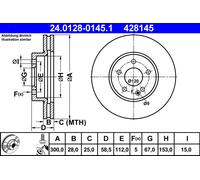 ATE 24.0128-0145.1 Disque de frein pour MERCEDES-BENZ