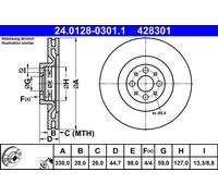 ATE 24.0128-0301.1 Disque de frein pour LANCIA