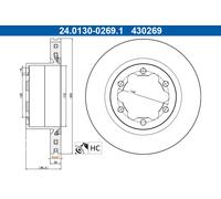 ATE 24.0130-0269.1 Disque de frein pour MAN,VW