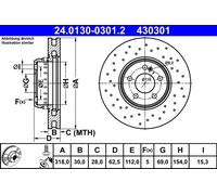 ATE 24.0130-0301.2 Disque de frein pour MERCEDES-BENZ