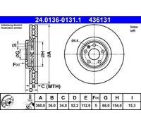 ATE 24.0136-0131.1 Disque de frein pour PORSCHE