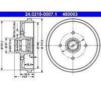 Tambour de frein ATE 24.0218-0007.1
