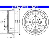 ATE 24.0220-0001.2 Tambour de frein pour CHEVROLET,DAEWOO,OPEL,VAUXHALL