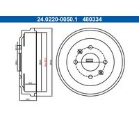 ATE 24.0220-0050.1 Tambour de frein pour OPEL,VAUXHALL
