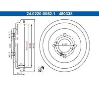 ATE 24.0220-0052.1 Tambour de frein pour SUZUKI