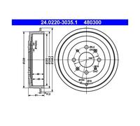 ATE 24.0220-3035.1 Tambour De Frein Pour Fiat Grande Punto Opel Adam