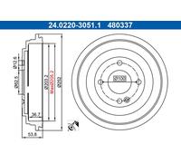 ATE 24.0220-3051.1 Tambour de frein