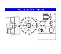 ATE 24.0220-3721.2 Tambour de frein pour DACIA,RENAULT