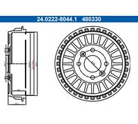 ATE 24.0222-8044.1 Tambour de frein pour RENAULT,SMART