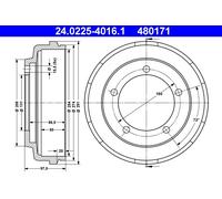 Tambour de frein ATE 24.0225-4016.1
